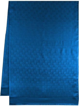 Ferragamo monogram stole - women - Silk/Wool - One Size - Blue