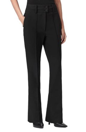 AllSaints Astra Pleated Flare Leg Pants in Black at Nordstrom, Size 12 Us