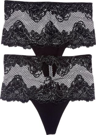 Le Mystere Set Of 2 Lace Allure High-Waist Thong