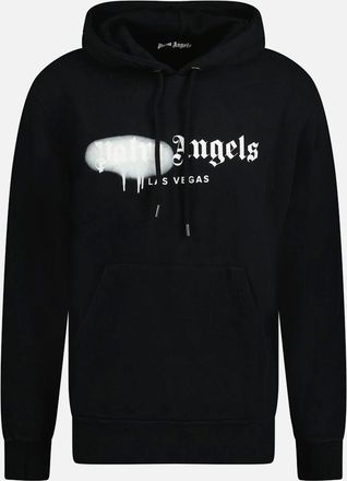 Palm Angels Mens Palm Angels Las Vegas Sprayed Logo Hooded Sweatshirt Black - Size: 40