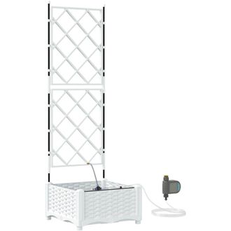 vidaXL Jardineras Blanco 40 X 40 X 126 Cm Acero Vidaxl