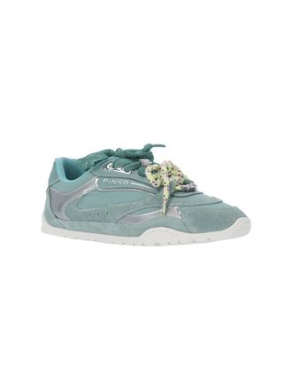 Pinko Suede & Metallic Leather Sneaker - Green