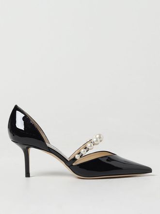 Jimmy Choo London D&eacute;collet&eacute; Aurelie in pelle verniciata con perle e tacco a spillo