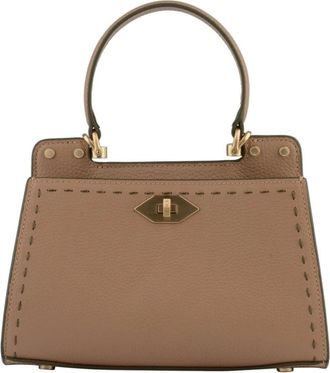Pourchet Tassen, Dames, Beige, ONE Size, Kleine mastic/kaki leren tas