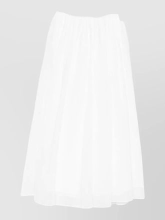 Brunello Cucinelli long flowing cotton skirt with sheer overlay