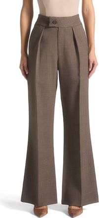 Mani&egrave;re De Voir Elsa High Waisted Tailored Trousers in Dark Taupe at Nordstrom, Size 12