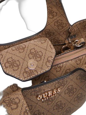 Guess Womens Tote Latte Logo Polyurethane Tote-bags