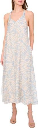 Halogen Botanical Print Sleeveless Midi Dress in Cream at Nordstrom Rack, Size Xx-Large