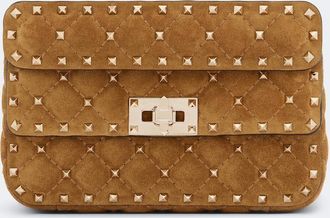 Valentino Garavani Rockstud Spike Small suede top-handle bag