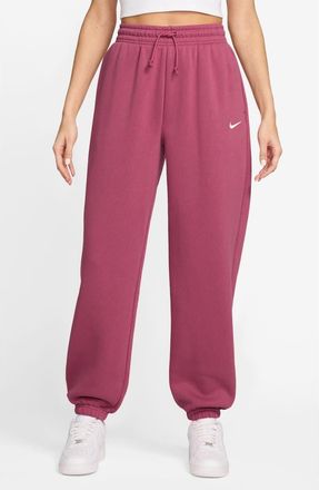 Nike Sportswear Phoenix Fleece High-Waisted Oversized Sweatpants in Sweet Beet/Sail at Nordstrom, Size X-Small