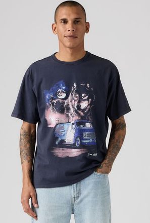 Levi's Graphic Vintage Fit Tee - Men - XL - Blue / Lone Wolf 1 Nightfall Navy
