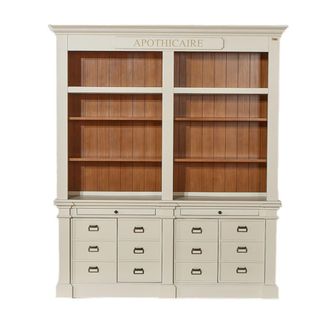 Robin des Bois Biblioteca de estilo cl&aacute;sico, 4 puertas, 2 cajones de pino blanco
