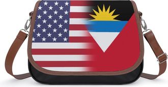 Generic US & Antigua And Barbuda Flag Fashion Womens Crossbody Bags Novelty Handbag Shoulder Bag Purse