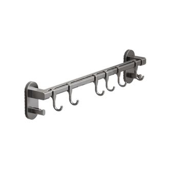 OEM Estante De Pared Para Ollas - Barra De Aluminio Ajustable De 30 Cm, Apta Para Utensilios De Cocina, No Requiere Perforaci&oacute;n - Gris