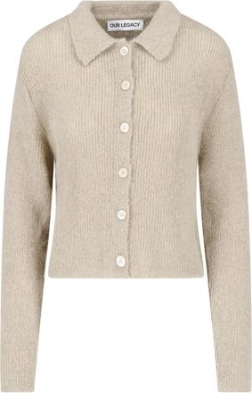 Our Legacy Fuzzy Alpaca Blend Cardigan With Classic Collar