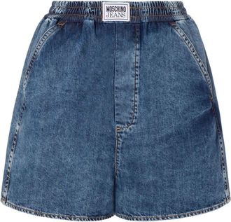 Moschino elasticated-waistband denim shorts - women - Cotton - 27 - Blue