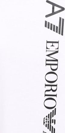Emporio Armani Mens T-Shirt Logo Series White-Black Cotton T-Shirts White/black And Polos