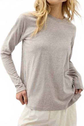 Richer Poorer Inc. Womens Vintage Jersey Long Sleeve Top In Light Grey