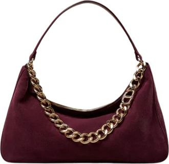 Twinset Hobo Tas Liliane Su&egrave;de Leer - Dames - Schoudertassen - Rood - ONE Size - Leer - Tassen