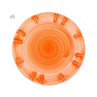 Arcucci Set of 6 Provence Spiral Dinner Plate, Mandarin