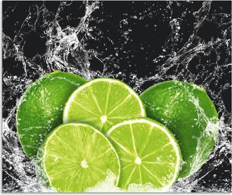 Artland Küchenrückwand »Limone mit Spritzwasser« Alu Spritzschutz mit Klebeband, einfache Montage