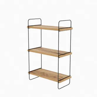 Calicosy Estante de pared suspendido decor pino y negro h66 cm
