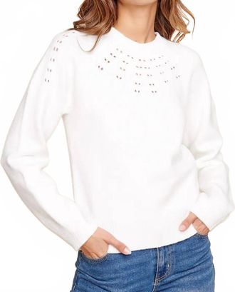 Sugarlips Womens Pointelle Sweater In White