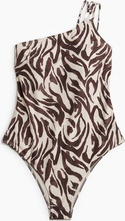 H&M One-Shoulder-Badeanzug High Leg - Beige