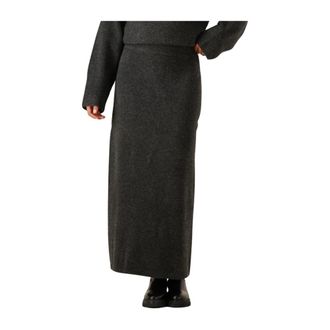Notre-V Rokken, Dames, Grijs, 2Xl, Polyester, Donkergrijze Maxi Rok