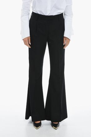 Prada Pantaloni Flared GABARDINE a 4 Tasche in Lana Vergine con Passanti Prada