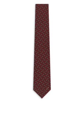 Gucci horsebit-pattern tie - men - Silk - One Size - Brown