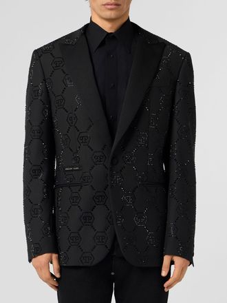 Philipp Plein Blazer a monopetto PP di strass