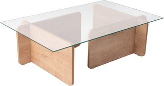 Dmora Mesa de café Itri, Mesa de centro baja, Revistero para sofá, Estante de la sala de estar, 105x65 h30 cm, Roble - Dmora