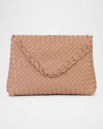 Rafé New York Jamie Envelope Woven Leather Clutch Bag
