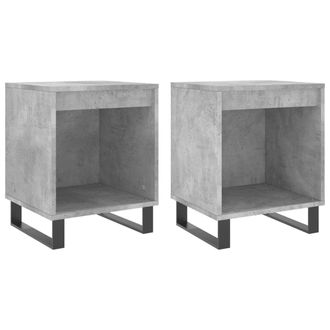 vidaXL Vidaxl - Mesitas Noche 2 Uds Madera Ingenier&iacute;a Gris Hormig&oacute;n 40x35x50 Cm