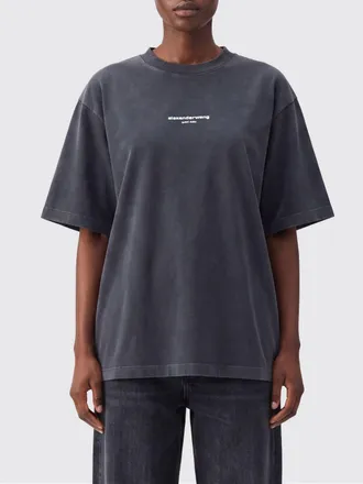 Alexander Wang T-shirt in cotone con logo a contrasto e vestibilit&agrave; relaxed
