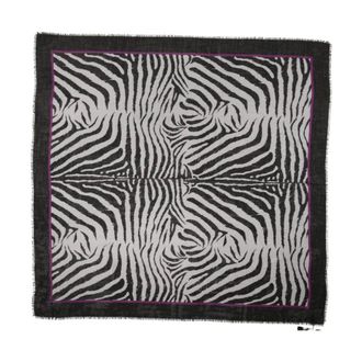 Dolce & Gabbana Scarves, male, Black, Size: ONE SIZE Zebra Pattern Shawl with Fringe Detailing