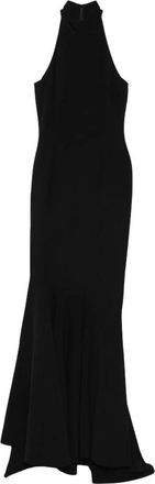 Solace London Gowns, female, Black, XS, Halterneck Flared Hem Gown