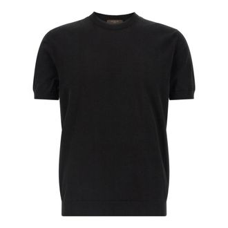 Zanone Round-neck Knitwear, male, Black, Size: 2XL Knitwear