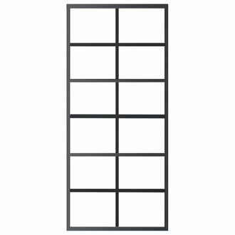 Berkfield Home Sliding Door ESG Glass & Aluminium 90x205 cm Black