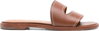 Robert Clergerie Izel Slides - Dames - Sandalen - Bruin - 38 EU - Leer - Schoenen