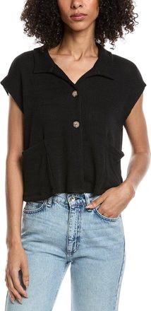 Project Social T Fernanda Button Front Textured Rib Shirt