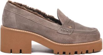 Baldinini Mocas&iacute;n de Ante con Tac&oacute;n - Shoes - Mujer - Marr&oacute;n - 37 1/2 EU