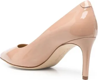 Ferragamo High-Shine Patent Leather Pump - Beige