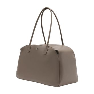 Courr&egrave;ges Womens Leather Shoulder Bag Brown Cowhide