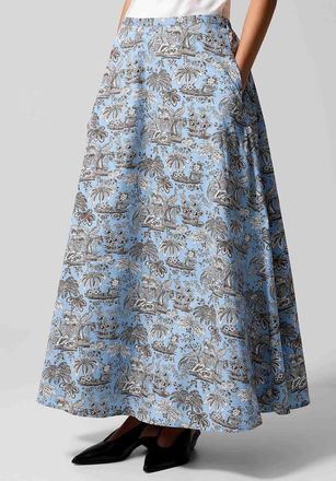 Staud Womens Toile de Jouy poplin skirt