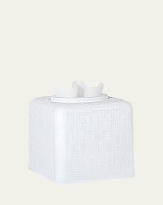 Labrazel Cambric Glass Tissue Box Cover, White Enamel