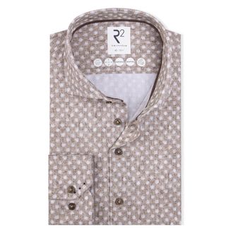 R2 Amsterdam R2-Hemd - Heren - Overhemden - Beige - Maat: 4XL Denim