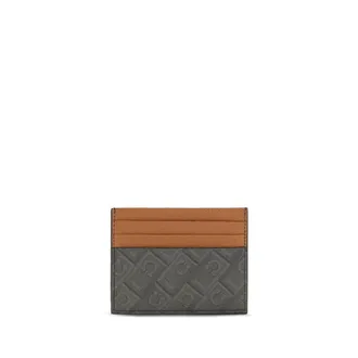 Ferragamo Monogram Leather Card Case - Brown