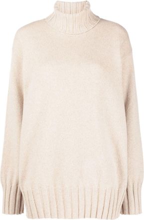 Malo chunky-knit roll-neck jumper - women - Wool/Cashmere - 38 - Neutrals